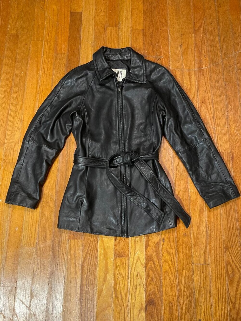 Black Leather Coat Womens Size M